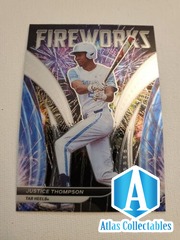 2021 Panini Prizm Draft Picks #F-JT Justice Thompson FIREWORKS REDS